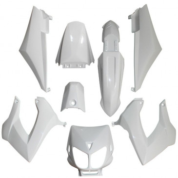 FAIRINGS/BODY PARTS FOR 50cc MOTORBIKE DERBI 50 SENDA 2000>2010 WHITE GLOSS (8 PARTS KIT) SELECTION P2R- 3700948046517