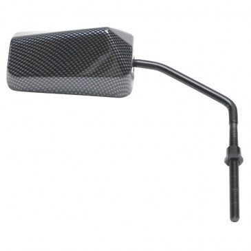 MIRROR FOR SCOOT REPLAY F1 Ø 8 REVERSIBLE CARBON (x1) -LONG ARM- BLACK- ** (SOLD WITH A Ø 8mm LEFT THREAD ADAPTOR) 3700948038444