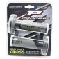 REVETEMENT POIGNEE PROGRIP MOTO OFF ROAD 801 DOUBLE DENSITE BASE NOIR/GRIS CLOSED END 115mm (CROSS/MX) (PAIRE) 0801766034571