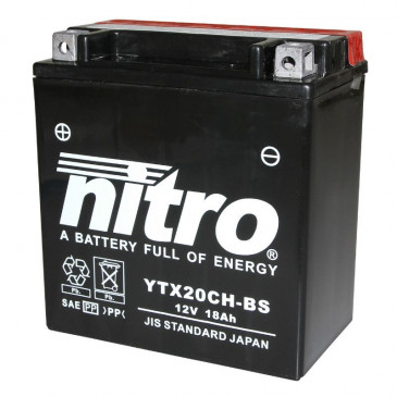 BATTERIE 12V 18 Ah NTX20CH-BS NITRO MF SANS ENTRETIEN AVEC PACK ACIDE (Lg150xL87xH161mm) (EQUIVALENT YTX20CH-BS) 5414837137771