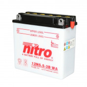 BATTERIE 12V 5,5 Ah 12N5.5-3B NITRO CONVENTIONNELLE AVEC ENTRETIEN (Lg135xL60xH130) 5414837144939