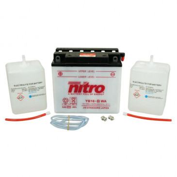 BATTERY 12V 19Ah NB16-B NITRO - LOW MAINTENANCE -WITH ACID PACK (Lg175xWd100xH155) (EQUALS YB16-B) 5414837145356