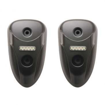 SIDE PADS REPLAY FOR SCOOT MBK 50 STUNT AV/YAMAHA 50 SLIDER - FRONT- BLACK WITH WHITE LEDS (X2) 3700948082843