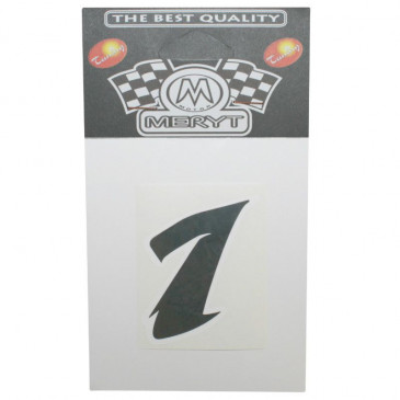 AUTOCOLLANT/STICKER MERYT MINI NUMERO 1 NOIR (H7cm) 3700948131206