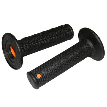 REVETEMENT POIGNEE PROGRIP MOTO OFF ROAD 799 DOUBLE DENSITE BASE COLOR ORANGE/NOIR CLOSED END 118mm (CROSS/MX) (PAIRE) 0801766067470