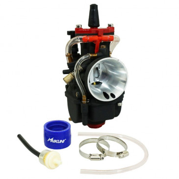 CARBURETOR MAIKUNI PWK 32 POWER JET-POLISHED INTAKE- ROTATIVE ELBOW- BLACK MAT (FLAT SLIDE) (TYPE KEIHIN) -QUALITE PREMIUM- 3700948084649