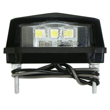 ECLAIRAGE DE PLAQUE IMMATRICULATION REPLAY BARETTE 3 LEDS PLASTIQUE NOIR (L 29mm / H 20mm / L 58mm) (HOMOLOGUE CE) 3700948090558