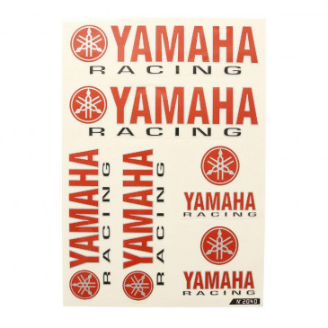 STICKER YAMAHA-RACING RED/BLACK (1 SHEET WITH 6 STICKERS - 330mmx220mm) 8714868023546