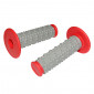 REVETEMENT POIGNEE REPLAY MOTO OFF ROAD COBBLESTONE GRIS/ROUGE CLOSED END 115mm (PAIRE) 3700948093443