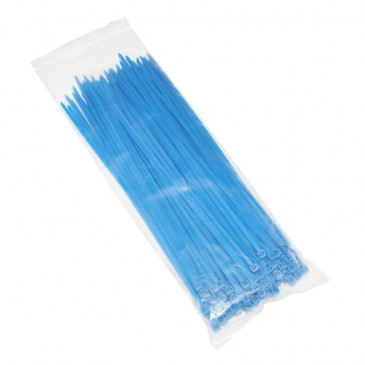 COLLIER DE SERRAGE NYLON TYPE RILSAN 3,6x250mm BLEU FLUO (VENDU PAR 100) -P2R- 3700948094310