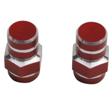 VALVE CAP-SCHRADER - REPLAY -HEX- RED (PAIR) 3700948030509