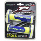 REVETEMENT POIGNEE PROGRIP MOTO OFF ROAD 801 DOUBLE DENSITE FLUO DESIGN JAUNE FLUO/BLEU CLOSED END 115mm (CROSS/MX) (PAIRE) 0801766079046