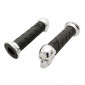 GRIP- PROGRIP CUSTOM 862 BLACK/CHROME 140mm (PAIR) (ROAD USE) 0801766035981