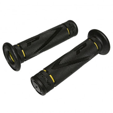 GRIP- PROGRIP ON ROAD 838 DUAL DENSITY CLOSED END BLACK/YELLOW 122mm (PAIR) (ROAD USE) 0801766000354