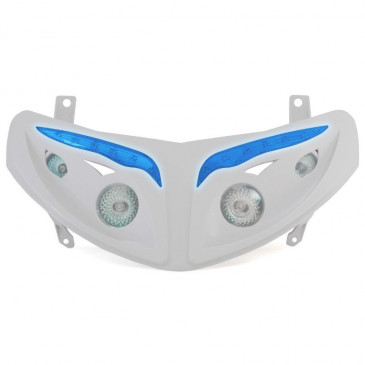 DOUBLE OPTIQUE SCOOT REPLAY RR8 POUR PEUGEOT 50 SPEEDFIGHT-II BLANC AVEC LEDS BLEU ** 3700948033609