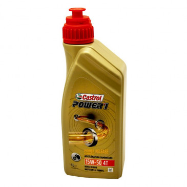 HUILE MOTEUR 4 TEMPS CASTROL POWER 1 4T 15W50 (1 L) SEMI-SYNTHETIQUE 4008177072147