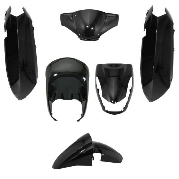 FAIRINGS/BODY PARTS FOR SCOOT PEUGEOT 50 KISBEE 2010>2017 - 2/4 Stroke - GLOSS BLACK (KIT 6 PARTS) -P2R- 3700948104569