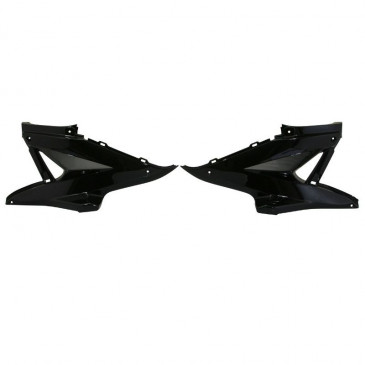 ENGINE SIDE COVER FOR SCOOT MBK 50 NITRO 1997>2012/YAMAHA 50 AEROX 1997>2012 GLOSS BLACK (PAIR) -P2R- 3700948109472