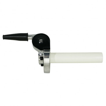 THROTTLE HANDLE FOR MOPED REPLAY -SHORT STROKE- 90° - CLOCK TYPE - ALUMINIUM POLISHED -P2R- 3700948113288