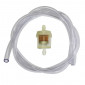 FUEL HOSE KIT 6x9 TRANSPARENT + PAPER CYLINDRIC FUEL FILTER Ø6 - (1M) (MADE IN FRANCE) 3701213416127