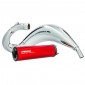 EXHAUST FOR 50cc MOTORBIKE VOCA CROSS CHROMED FOR RIEJU 50 MRT (TOP MOUNTING - RED ALUMINIUM SILENCER) 3700948184820