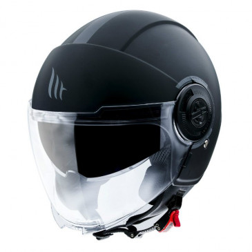 HELMET-OPEN FACE MT VIALE SV DOUBLE VISORS - MATT BLACK SOLID S 8434639057678