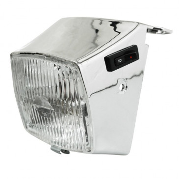 HEADLIGHT FOR MOPED PEUGEOT 103 MVL, VOGUE CHROMED (COMPLETE) -SELECTION P2R- 3701213420070