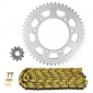 CHAIN AND SPROCKET KIT FOR YAMAHA 50 DT R 2003>2006, MBK 50 XLIMIT 2003>2006 420 11x50 (REAR SPROCKET Ø 105/125/8.5) (OEM SPECIFICATIONS) -AFAM- 5400598033070