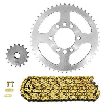 CHAIN AND SPROCKET KIT FOR YAMAHA 125 DT MX 1978>1991 428 16x49 (REAR SPROCKET Ø 62/80/10.5) (OEM SPECIFICATIONS) -AFAM- 5400598033599