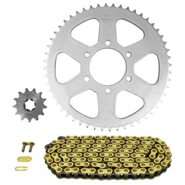 CHAIN AND SPROCKET KIT FOR YAMAHA 125 TY 1976>1989 428 13x52 (REAR SPROCKET Ø 62/80/8.5) (OEM SPECIFICATIONS) -AFAM- 5400598033735