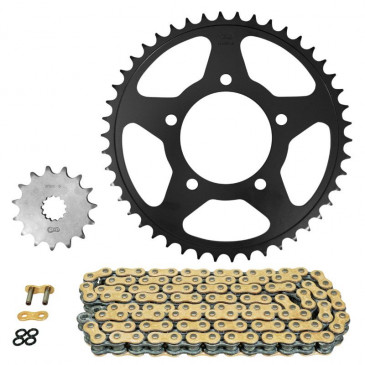 CHAIN AND SPROCKET KIT FOR SUZUKI 650 SV/X 2016>2022, SV SCRAMBLER ABS 2017>2019, SV CAFE RACER ABS 2017>2019 520 15x46 (REAR SPROCKET Ø 87/110/10.5) (OEM SPECIFICATIONS) -AFAM- 5400598106972