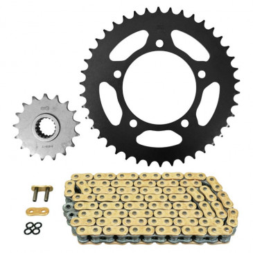 KIT CHAINE ADAPTABLE APRILIA 1000 RSV 1998>2003, RSV SP 1999>2000, RSV R 1998>2003 525 17x42 (DIAM COURONNE 100/120/10.25) (DEMULTIPLICATION ORIGINE) -AFAM- 5400598042966