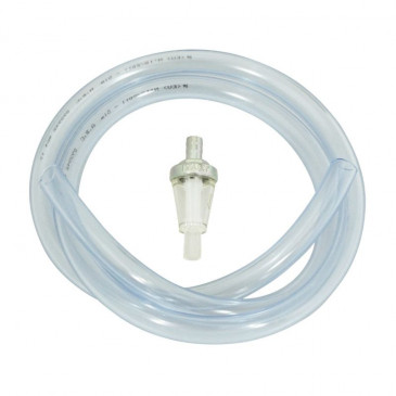 FUEL HOSE KIT Ø 8x12 TRANSPARENT + CONICAL FUEL FILTER Ø8 (1M) (MADE IN FRANCE) 3701213408047