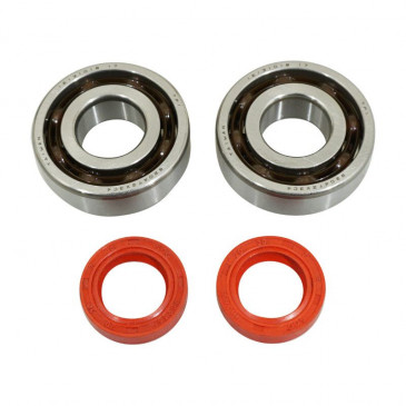 BEARING FOR CRANKSHAFT+SEALS FOR SCOOT P2R FOR PEUGEOT 50 LUDIX, SPEEDFIGHT 3, JET FORCE, KISBEE/DJANGO 2STROKE (KIT 6204 TPI POLYAMID C4/RED RACING SEAL) 3701213422784