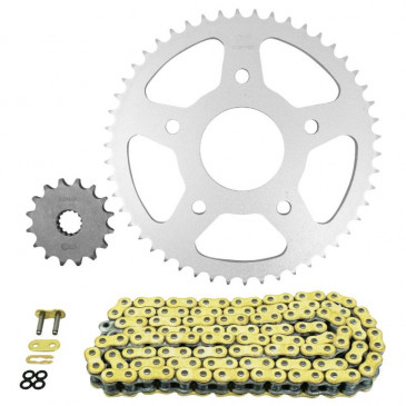 CHAIN AND SPROCKET KIT FOR DERBI 125 GPR NUDE 2004>2008 428 16x50 (Ø SPROCKET 62/108/10.25) (OEM SPECIFICATIONS) -AFAM- 5400598045172