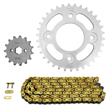 CHAIN AND SPROCKET KIT FOR HONDA 125 MONKEY 2018>2020 420 15x34 (Ø SPROCKET 58/90/8.5) (OEM SPECIFICATIONS) -AFAM- 5400598174070