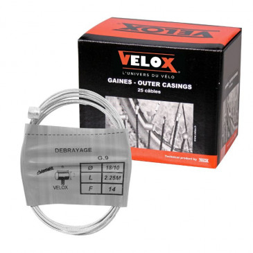 CABLE D'EMBRAYAGE MOTO VELOX G.9 BOULE 8x8mm DIAM 18/10 Lg 2,25M (14 FILS) (BOITE DE 10) 3660429981181