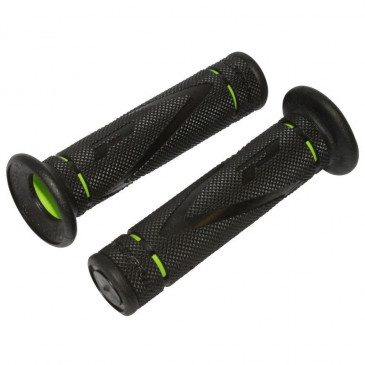 REVETEMENT POIGNEE PROGRIP MOTO ON ROAD 838 DOUBLE DENSITE VERT/NOIR CLOSED END 122mm (PAIRE) 0801766000323