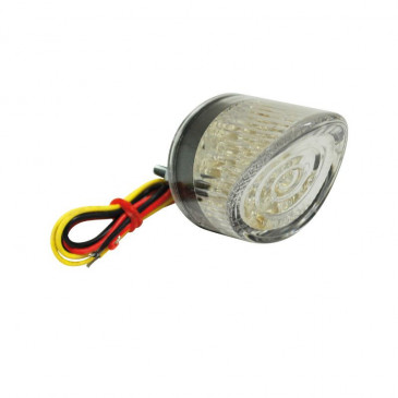 TAIL LIGHT UNIVERSAL REPLAY -WITH LEDS- ROUND SHAPED TRANSPARENT (20 LEDS -RED + 3 LEDS CLEAR) ** 3700948035283