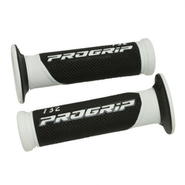 REVETEMENT POIGNEE PROGRIP SCOOTER ON ROAD 732 DOUBLE DENSITE BLANC/NOIR CLOSED END 125mm (PAIRE) 0801766044853