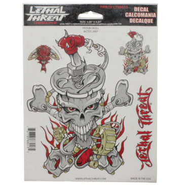 STICKER LETHAL THREAT PISTON SKULL (15x20cm) (LT88013) 3700948158104