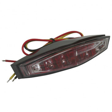 TAIL LIGHT UNIVERSAL REPLAY -WITH LEDS- TRIANGLE SHAPED TRANSPARENT/DARK WITH STOP LIGHT (6 LEDS -RED) -CEE APPROVED- 3700948035375