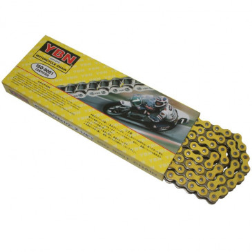 CHAIN FOR MOTORBIKE ON ROAD YBN 420 REINFORCED -YELLOW- 134 LINKS 3700948057384