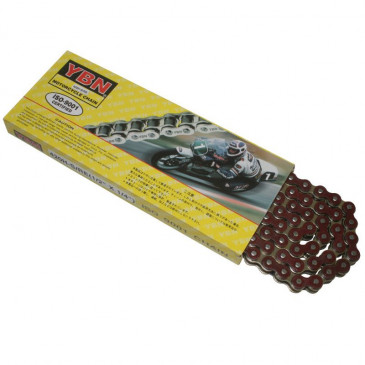 CHAIN FOR MOTORBIKE ON ROAD YBN 420 REINFORCED - RED - 134 LINKS 3700948057407