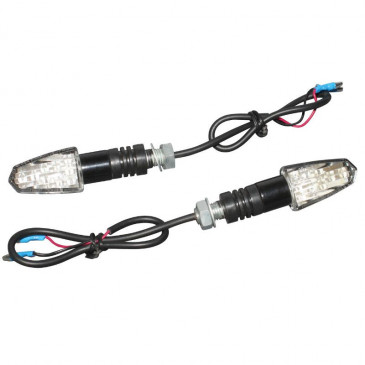 TURN SIGNAL (UNIVERSAL) REPLAY VIPER TRANSPARENT/BLACK 9 LEDS ORANGE (PAIR) ** 3700948032985