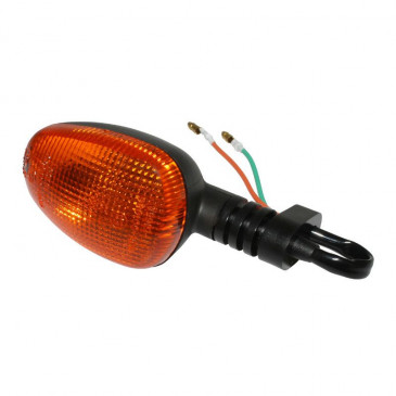 TURN SIGNAL FOR 50cc MOTORBIKE APRILIA 50 RS 1999>2005 ORANGE/BLACK FRONT/RIGHT + REAR/LEFT VERSION 1 (CEE APPROVED) -SELECTION P2R- 8430525081178