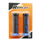 GRIP- REPLAY FLAMING BLUE - CLOSED END (Pair) 3700948039250