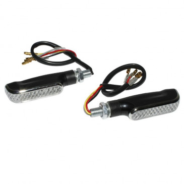 TURN SIGNAL (UNIVERSAL) REPLAY FUSE 10 LEDS TRANSPARENT/BLACK-FUNCTIONS : TAIL LIGHT+TURN SIGNALS -CEE APPROVED- (PAIR) (L 80mm / H 18mm / Wd 28mm) 3700948032367