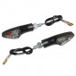 TURN SIGNAL (UNIVERSAL) REPLAY TRIANGLE TRANSPARENT/BLACK - SHORT -BULB- (L 68mm / H 23mm / Wd 20mm) -CEE APPROVED- (PAIR) 3700948032947