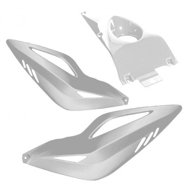 REAR SIDE COVER BCD FOR MBK 50 NITRO 1997>2012/YAMAHA 50 AEROX 1997>2012  -WHITE- (XTREME WITH BACKREST, 3 PIECES) - P2R